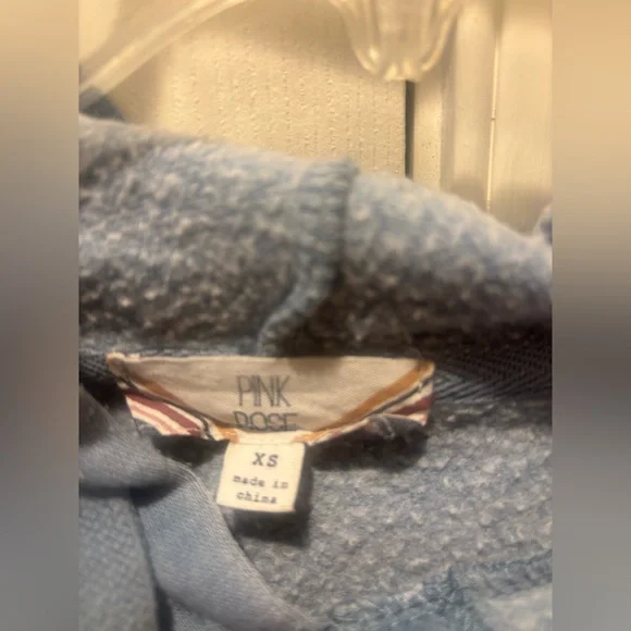 Pink Rose Blue Lightweight Hoodie - Picture 5 of 7